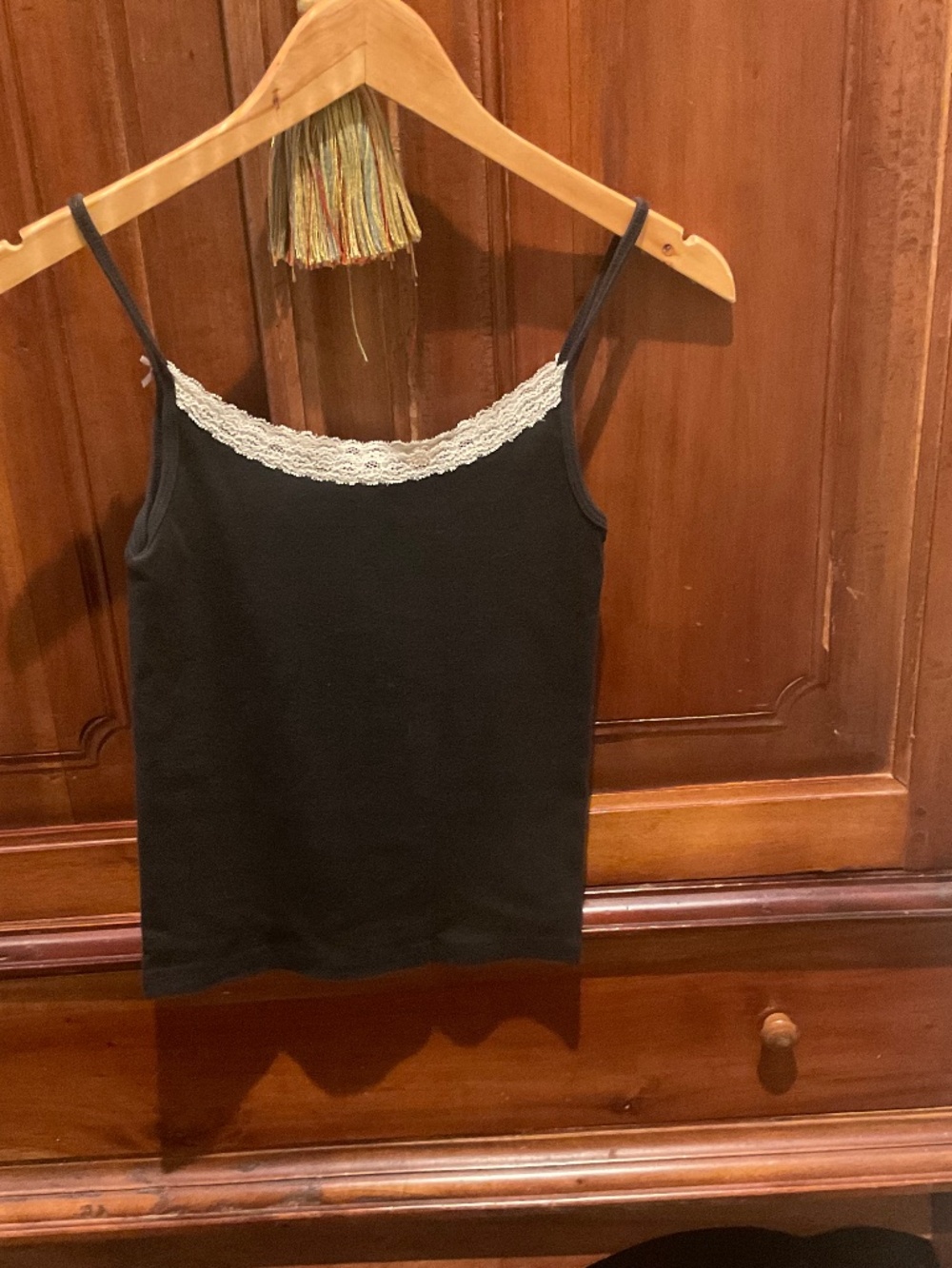 Brandy Melville Black & Pink Lace Tank Top Size XS